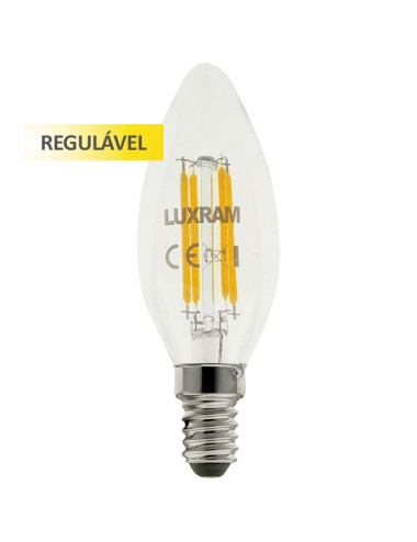 Lâmpada E14 (fino) Vela VALUE CLASSIC LED Regulável p/níveis 4W 2700K 400lm -A++