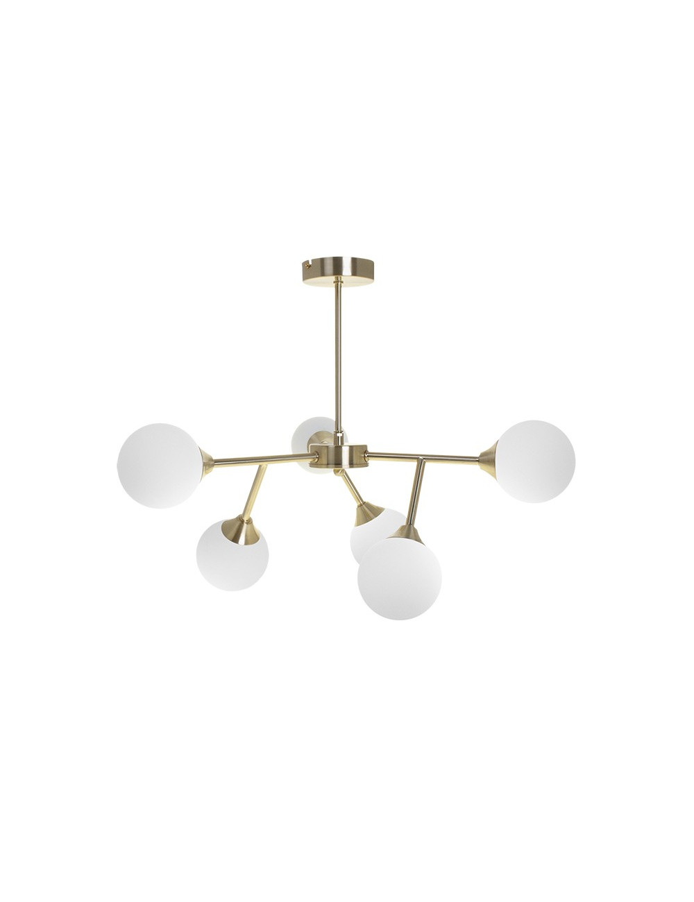 Candeeiro de tecto ANALU 6xG9 Alt.45xD.60cm Dourado/Branco