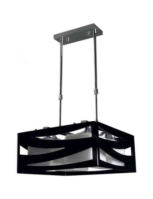 Candeeiro de tecto CEPHEUS 4xE27 C.39xL.39xAlt.Reg.cm Acrílico Preto