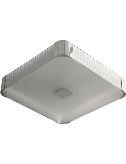 Plafond LIZETE quadrado 6xE27 C.54xL.54xAlt.10cm Cinzento/Cromado