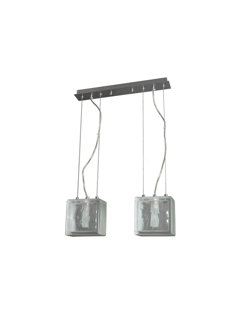 Candeeiro de tecto SÍLVIA 2xG9 C.44xL.9,5xAlt.Reg.cm Transparente/Níquel