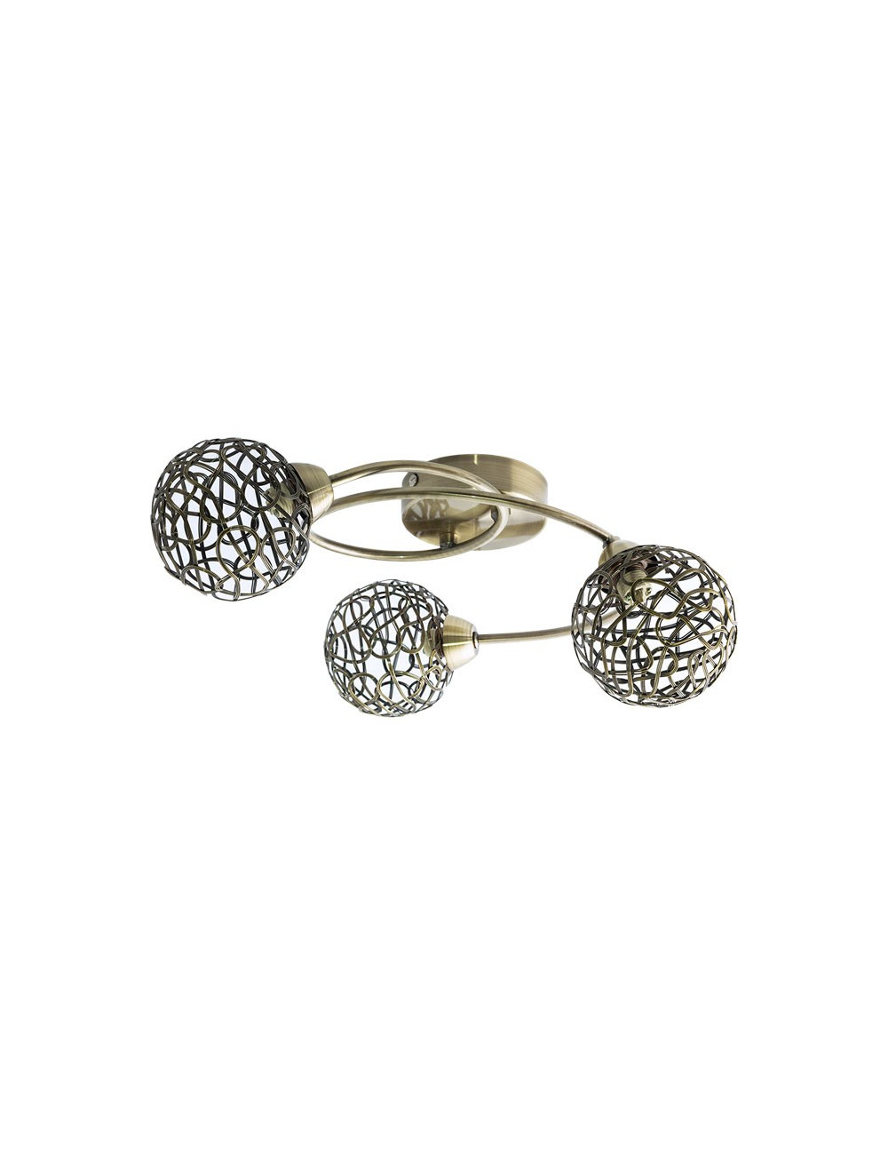 Plafond KRIPTON 3xG9 C.32xL.30xAlt.18cm Oxidado