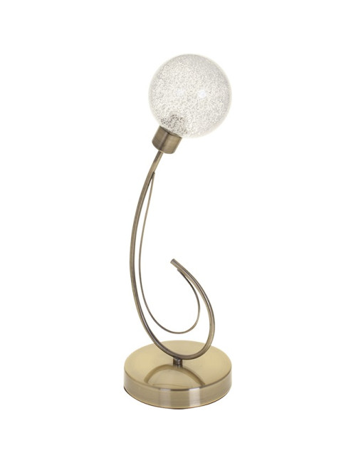 Candeeiro de mesa VITA 1xG9 Alt.44xD.15cm oxidado com bolas de vidro transparentes