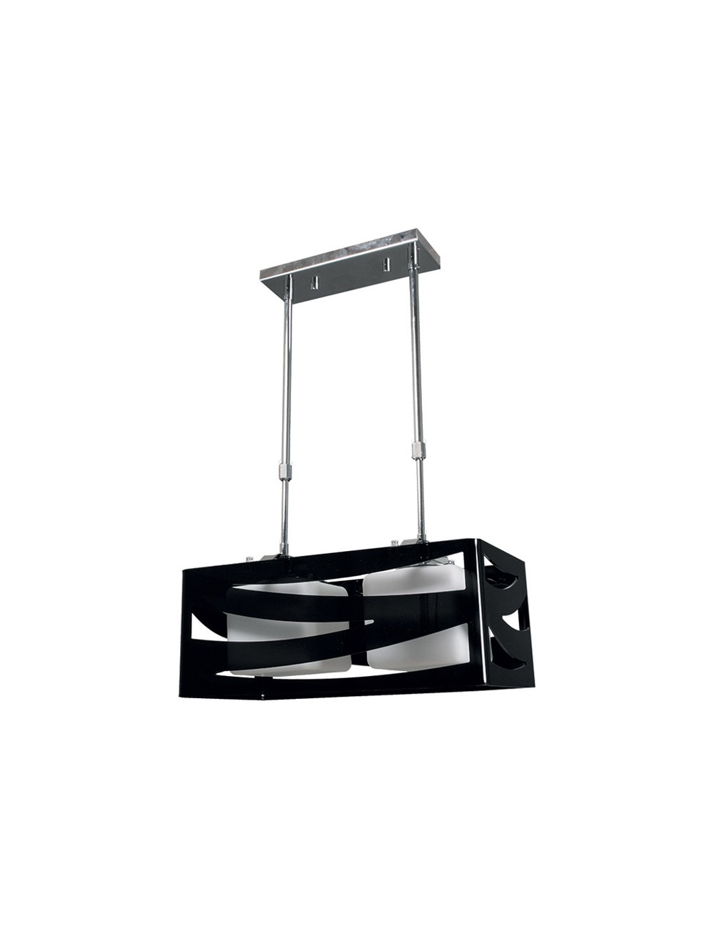 Candeeiro de tecto CEPHEUS 2xE27 C.43xL.22xAlt.Reg.cm Acrílico Preto