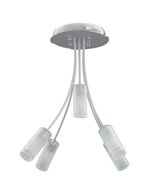 Candeeiro de tecto DORES 5xG9 Alt.42xD.39cm Cinzento/Cromado