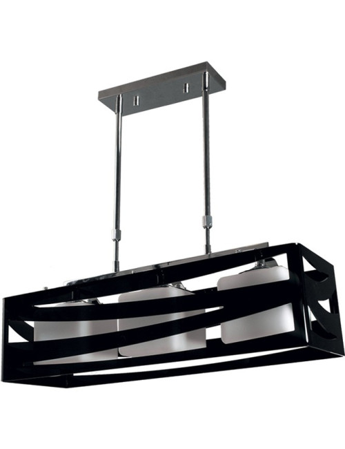 Candeeiro de tecto CEPHEUS 3xE27 C.64xL.22xAlt.Reg.cm Acrílico Preto