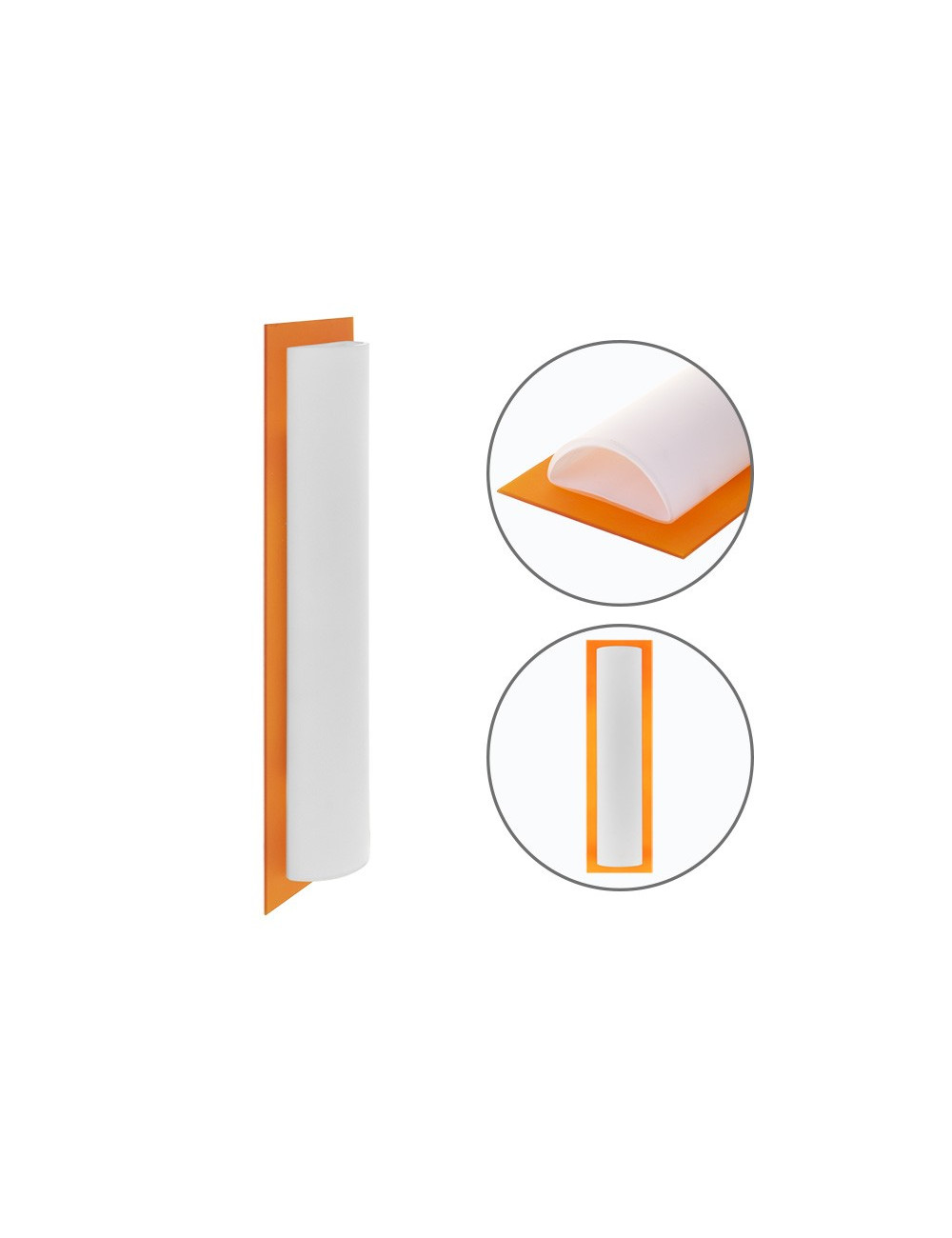 Aplique BELMIRA 1xG9 C.12,5xL.6xAlt.44cm Branco/Laranja