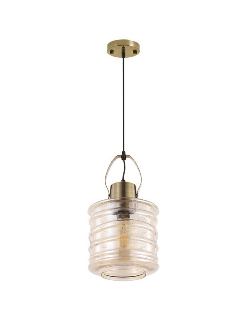 Suspensão ZULAIA 1xE27 Alt.Reg.xD.20cm Bronze