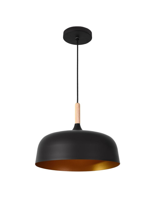 Suspensão GENARO 1xE27 Alt.Reg.xD.32cm Preto/Dourado