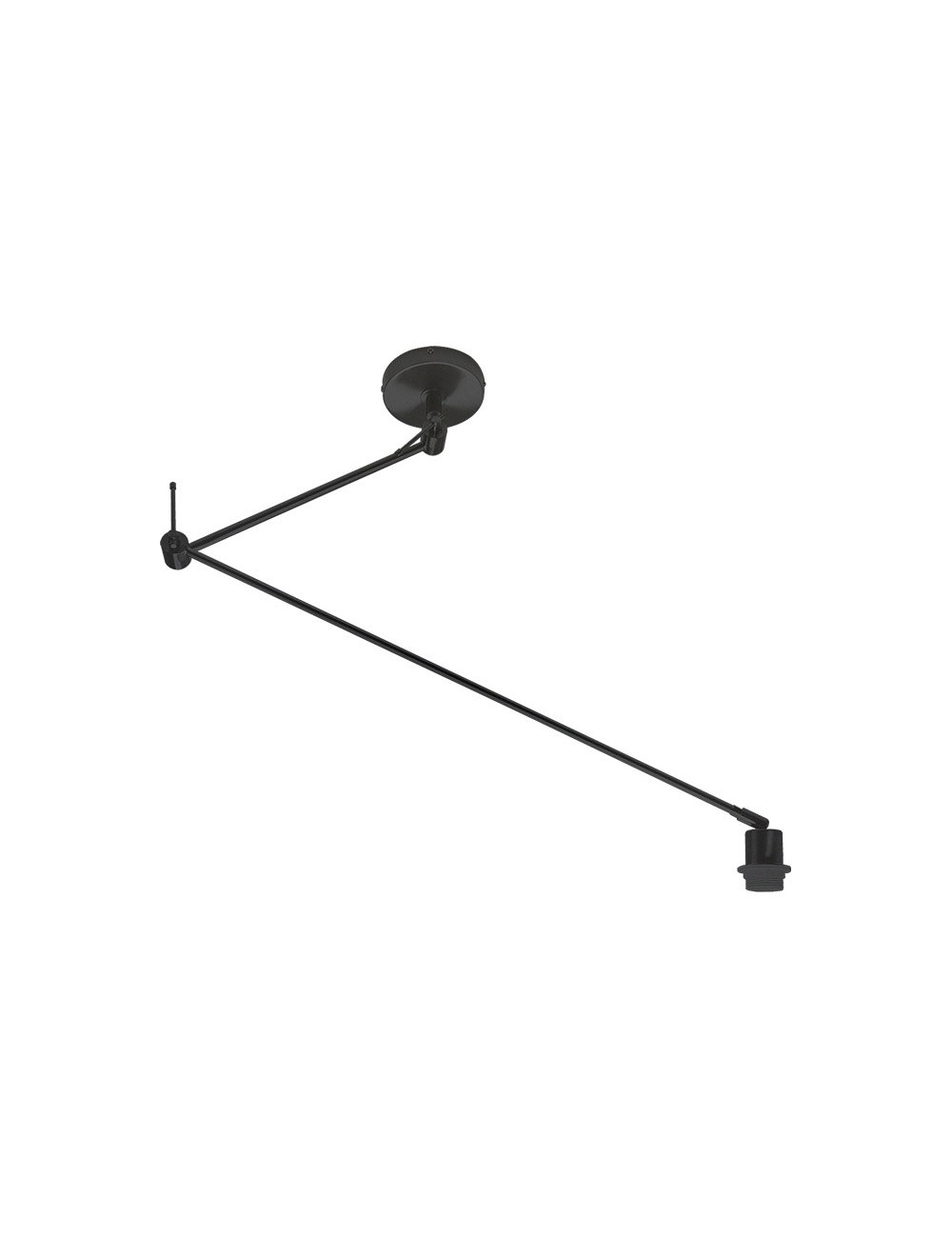 Candeeiro de tecto HAIA braço articulado s/abat-jour 1xE27 C.13xL.90xAlt.Reg.cm Preto