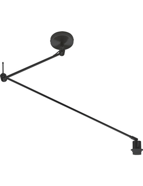 Candeeiro de tecto HAIA braço articulado s/abat-jour 1xE27 C.13xL.90xAlt.Reg.cm Preto