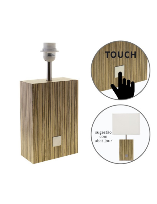 Base para candeeiro de mesa ZARA 1xE27 C.16xL.8xAlt.37cm Castanho