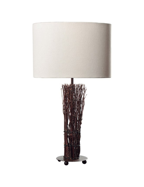 Candeeiro de mesa VILAMOURA 1xE27 Alt.53xD.30cm Bege/Castanho