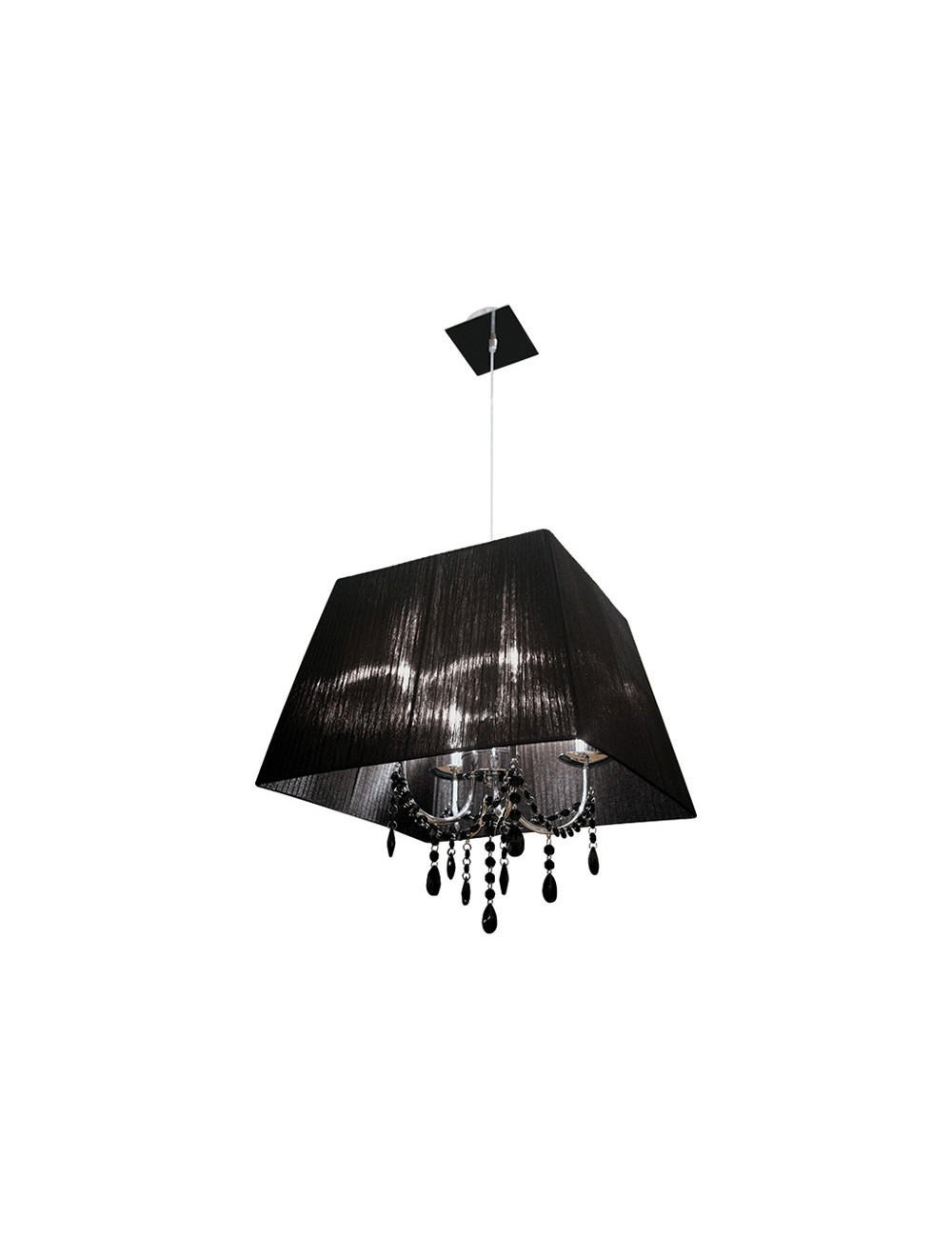 Candeeiro de tecto OLÍMPIA quadrado 4xE14 C.45xL.45xAlt.Reg.cm Preto/Cromado