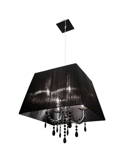 Candeeiro de tecto OLÍMPIA quadrado 4xE14 C.45xL.45xAlt.Reg.cm Preto/Cromado