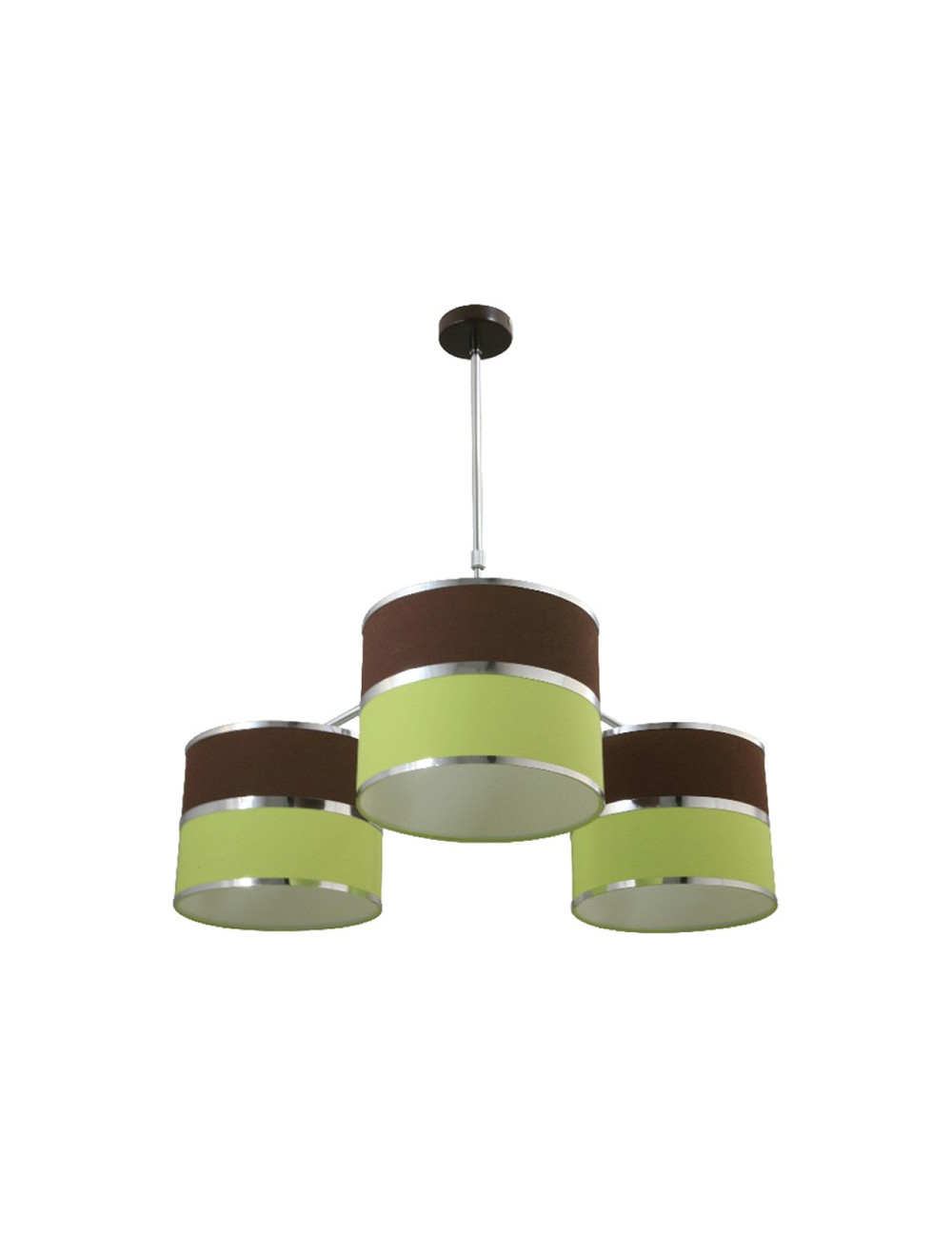 Candeeiro de tecto OLGA 3xE27 Alt.Reg.xD.85cm Verde/Castanho