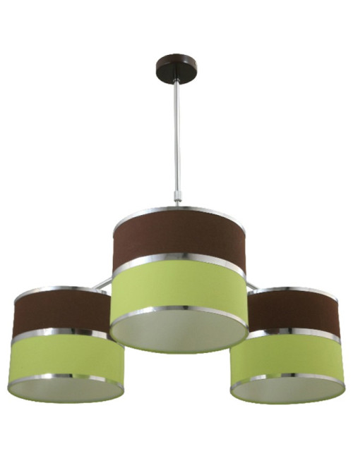 Candeeiro de tecto OLGA 3xE27 Alt.Reg.xD.85cm Verde/Castanho