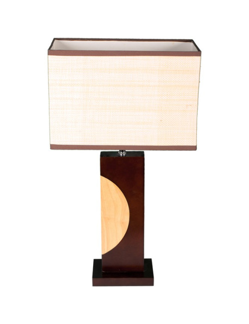 Candeeiro de mesa ALKA rectangular 1xE27 C.36xL.18xAlt.63cm Castanho/Bege