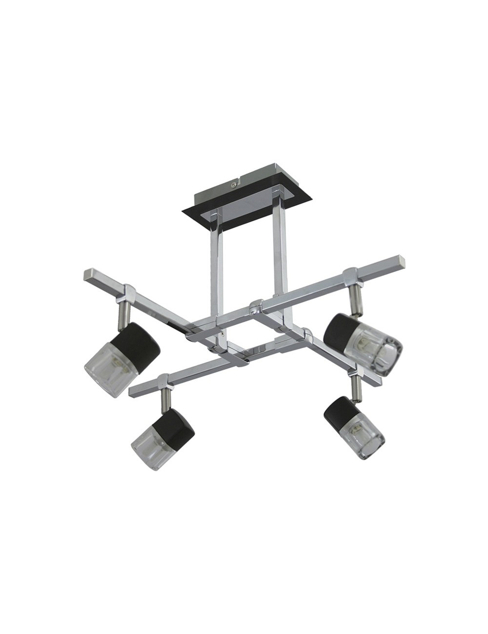 Candeeiro de tecto AFONSO 4xG9 C.49xL.49xAlt.32cm Wengue/Cromado