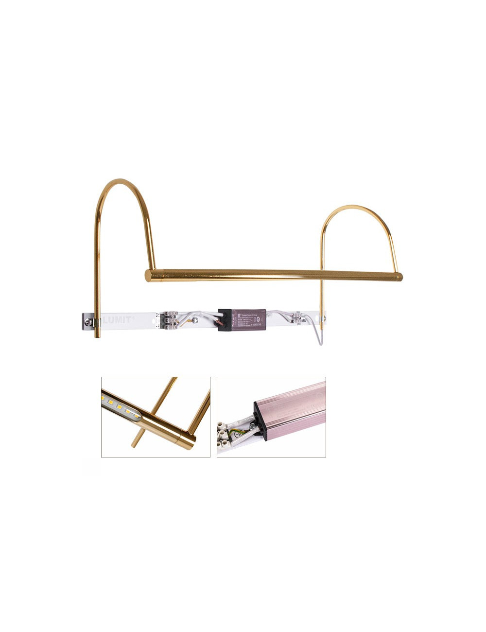 Aplique VHILS 1x5W LED 400lm 2700K C.47xL.15xAlt.18cm Dourado