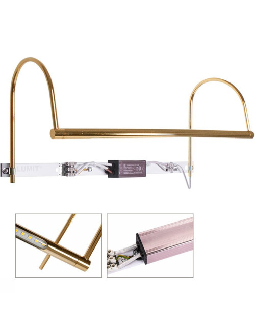 Aplique VHILS 1x5W LED 400lm 2700K C.47xL.15xAlt.18cm Dourado