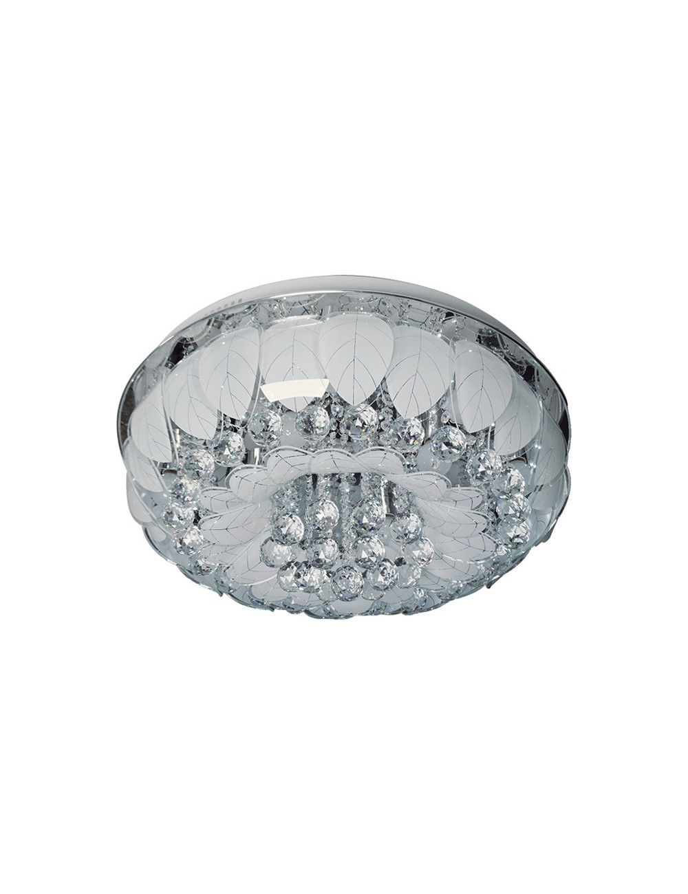 Plafond GLORIA 12xE14+86x0.2W LED+15x0.06W LED Alt.38xD.60cm Cromado