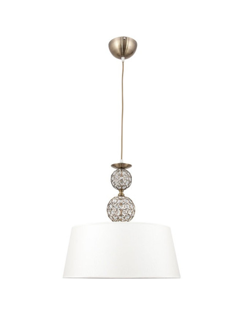 Suspensão KEGAN 1xE27 Alt.Reg.xD.45cm Oxidado/Branco