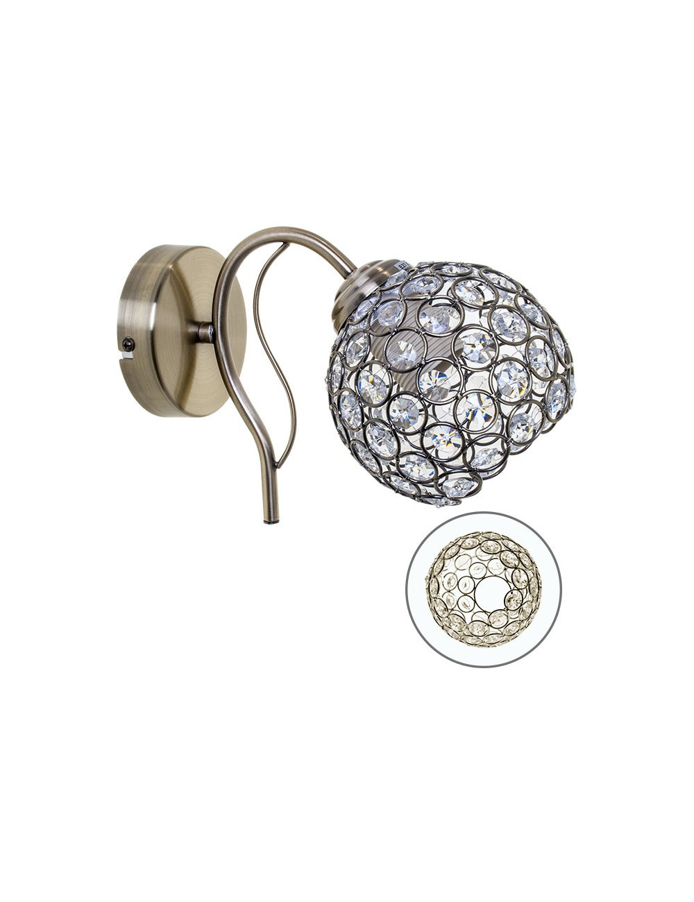 Aplique BALBINA 1xE27 C.13xL.24xAlt.18cm Oxidado