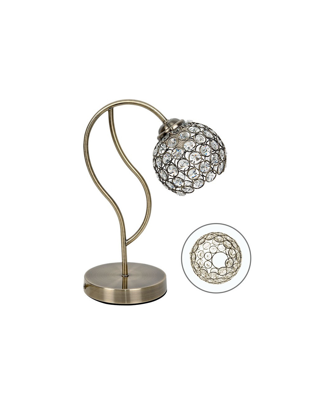 Candeeiro de mesa BALBINA 1xE27 C.15xL.27xAlt.35cm Oxidado