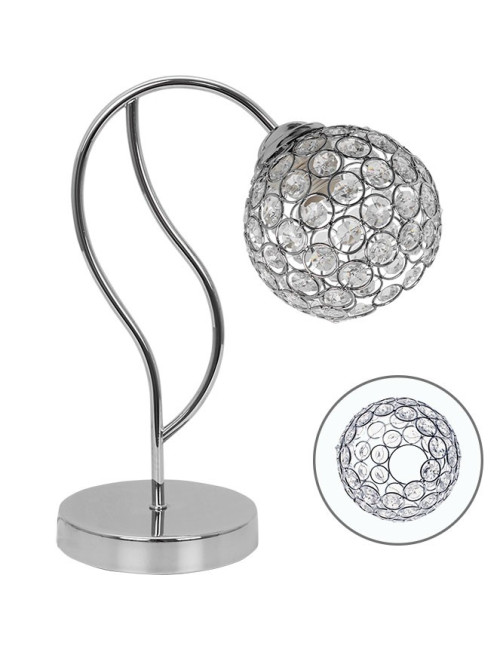 Candeeiro de mesa BALBINA 1xE27 C.15xL.27xAlt.35cm Cromado