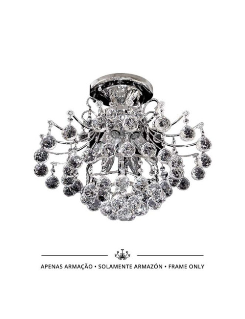 Plafond CONCÊNTRICO 6xE14 Alt.40xD.50cm Cromado, sem cristais