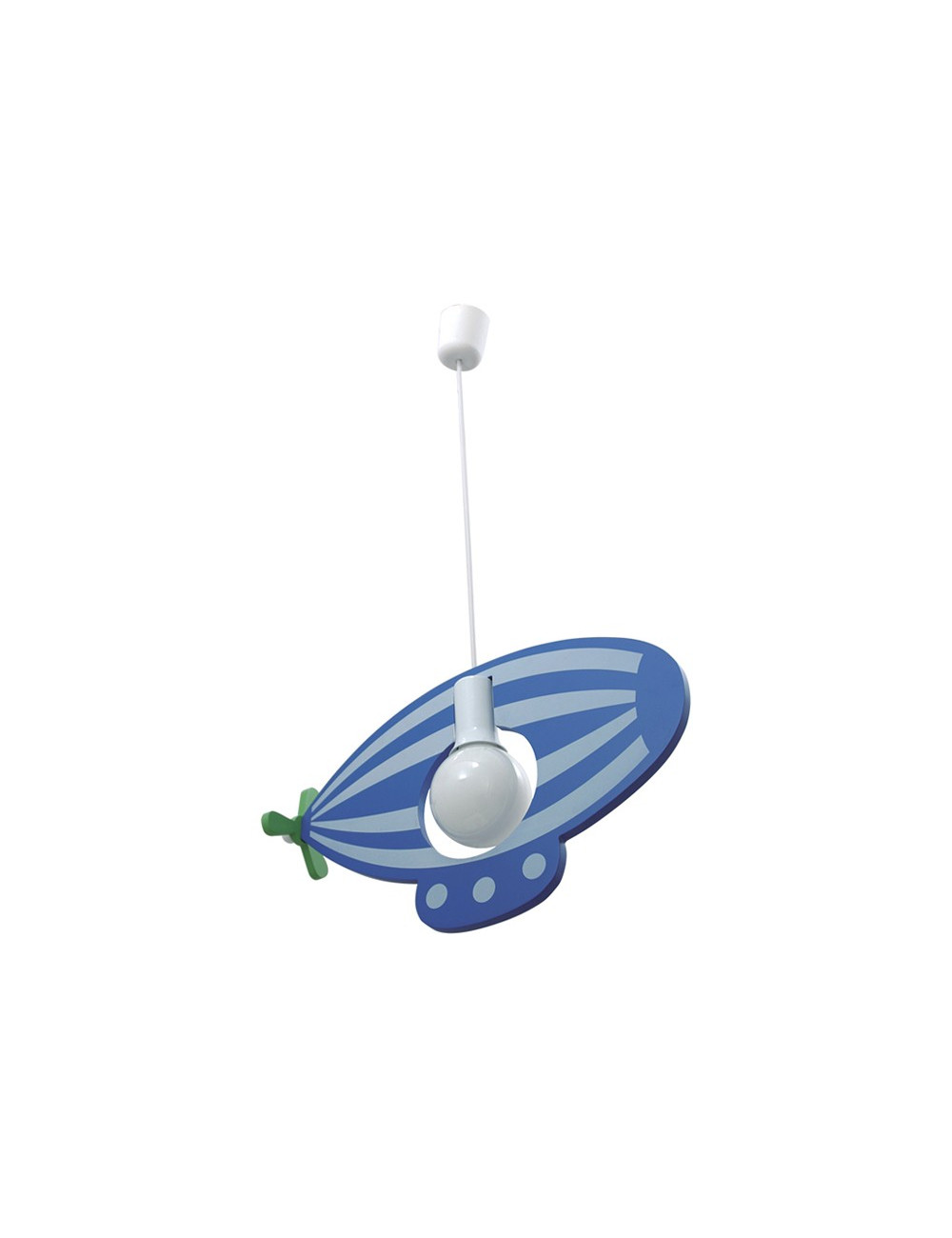 Suspensão JARDIM 1xE27 C.47xL.10xAlt.Reg.cm Azul/Branco