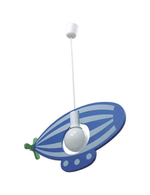 Suspensão JARDIM 1xE27 C.47xL.10xAlt.Reg.cm Azul/Branco