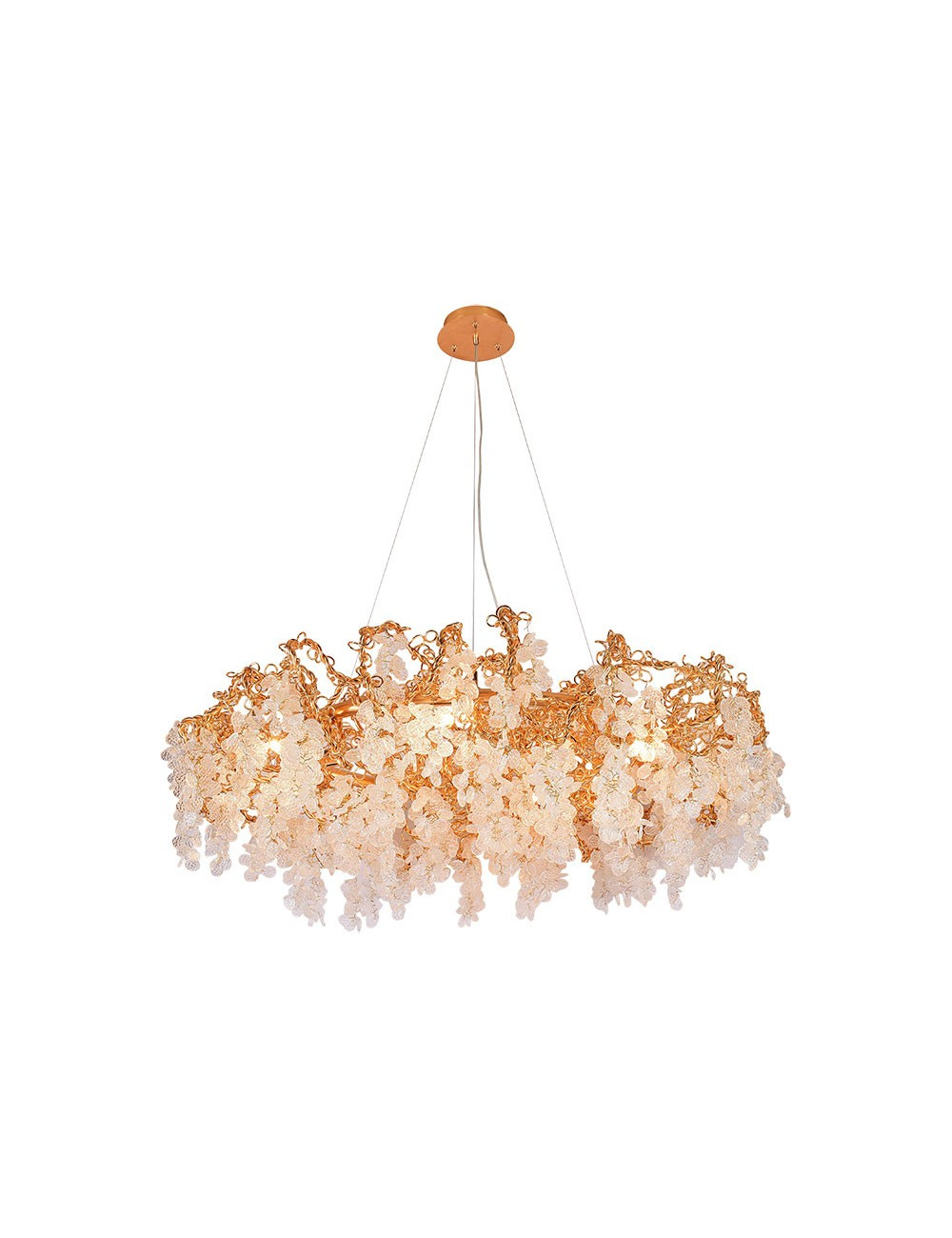 Candeeiro de tecto SEVERA 16xG9 Alt.Reg.xD.115cm Dourado