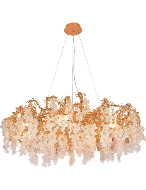 Candeeiro de tecto SEVERA 16xG9 Alt.Reg.xD.115cm Dourado