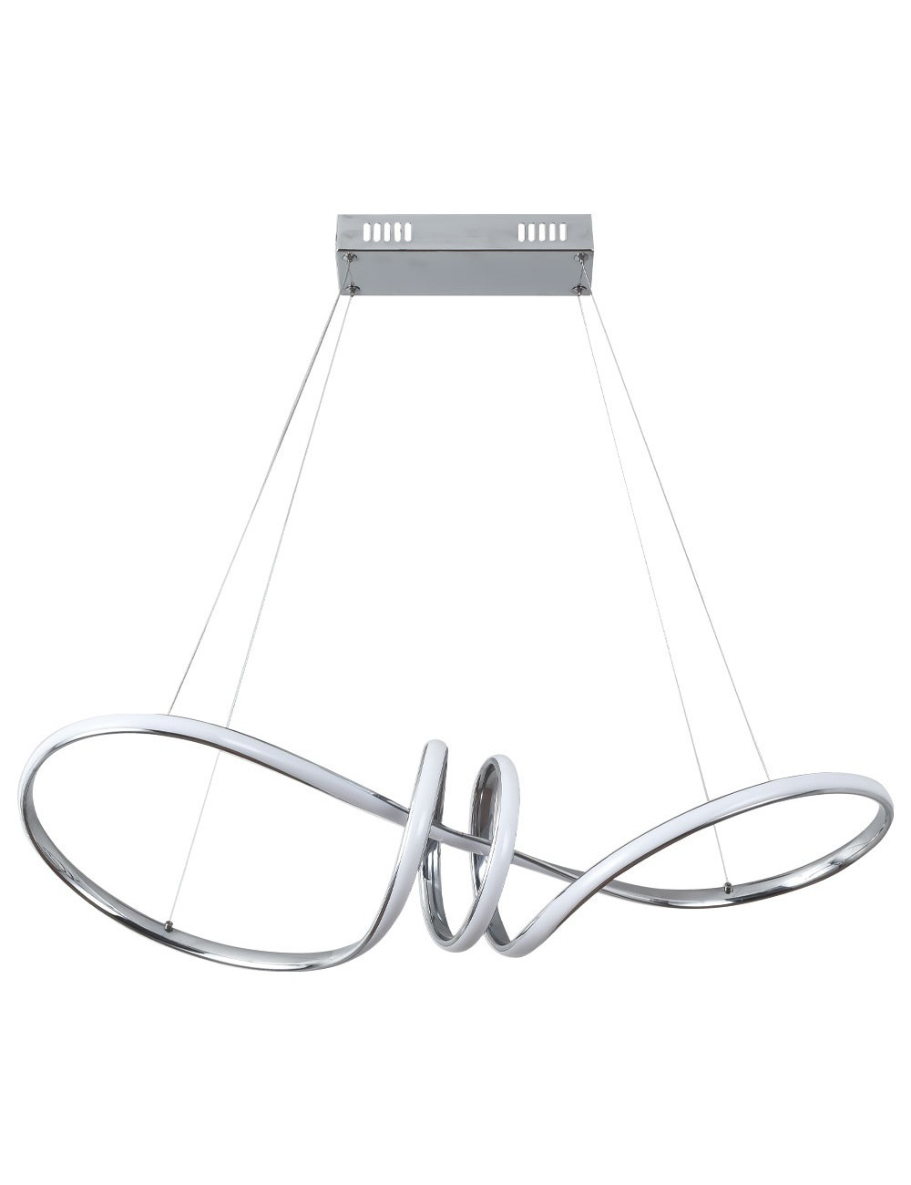 Suspensão DRAGON 1x40W LED 4000lm 4000K C.75xL.18xAlt.Reg.cm Cromado/Branco