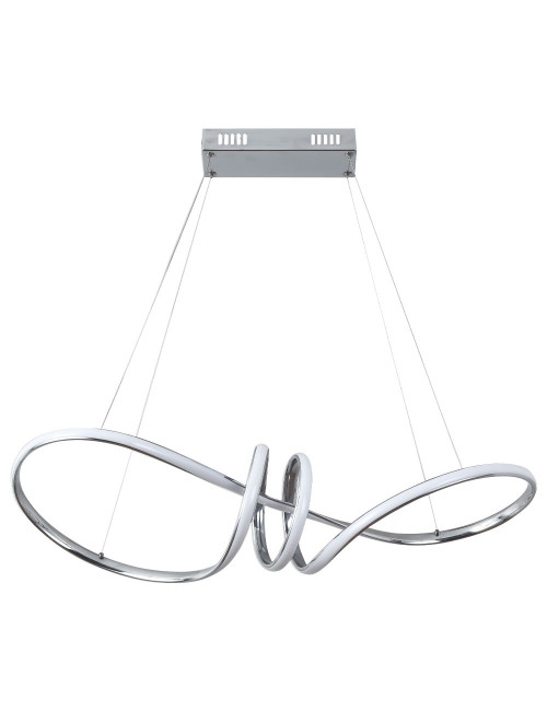 Suspensão DRAGON 1x40W LED 4000lm 4000K C.75xL.18xAlt.Reg.cm Cromado/Branco