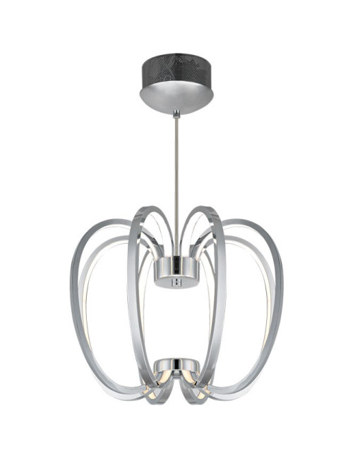 Suspensão PALMIRA 1x52,8W LED 3696lm 3000K Alt.Reg.xD.38cm Cromado