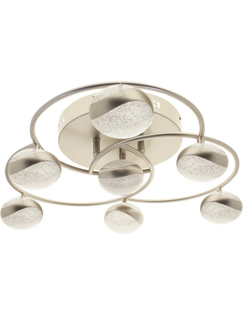 Plafond PLANETT 7x5W LED 2620lm 3300K Alt.16,5xD.50cm Champanhe