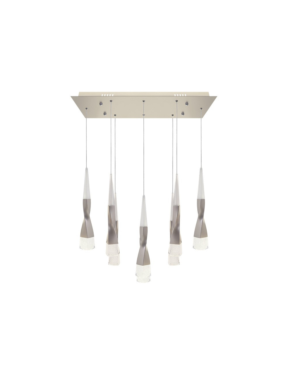 Candeeiro de tecto METEOR 8x7W LED 4200lm 3300K C.65xL.22xAlt.Reg.cm Champanhe