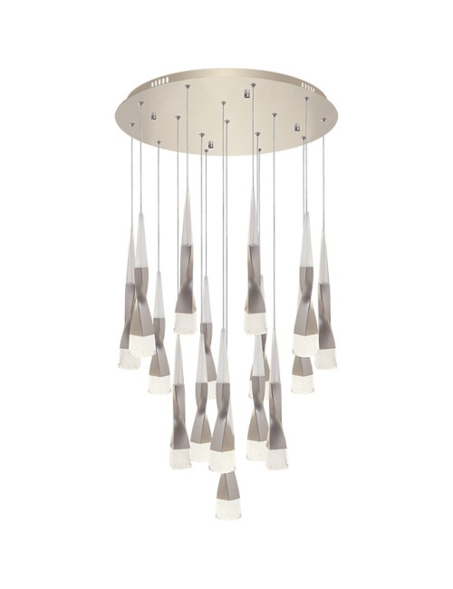 Candeeiro de tecto METEOR 16x7W LED 8400lm 3300K Alt.Reg.xD.60cm Champanhe