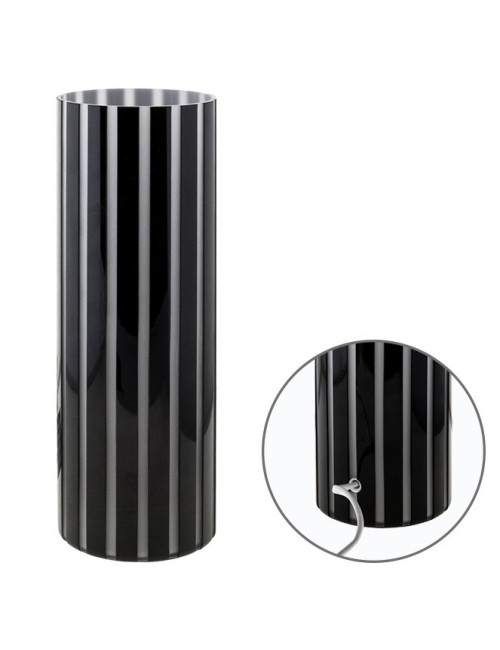 Candeeiro de mesa TOROPI 1xE27 Alt.30xD.10cm Vidro Preto/Branco