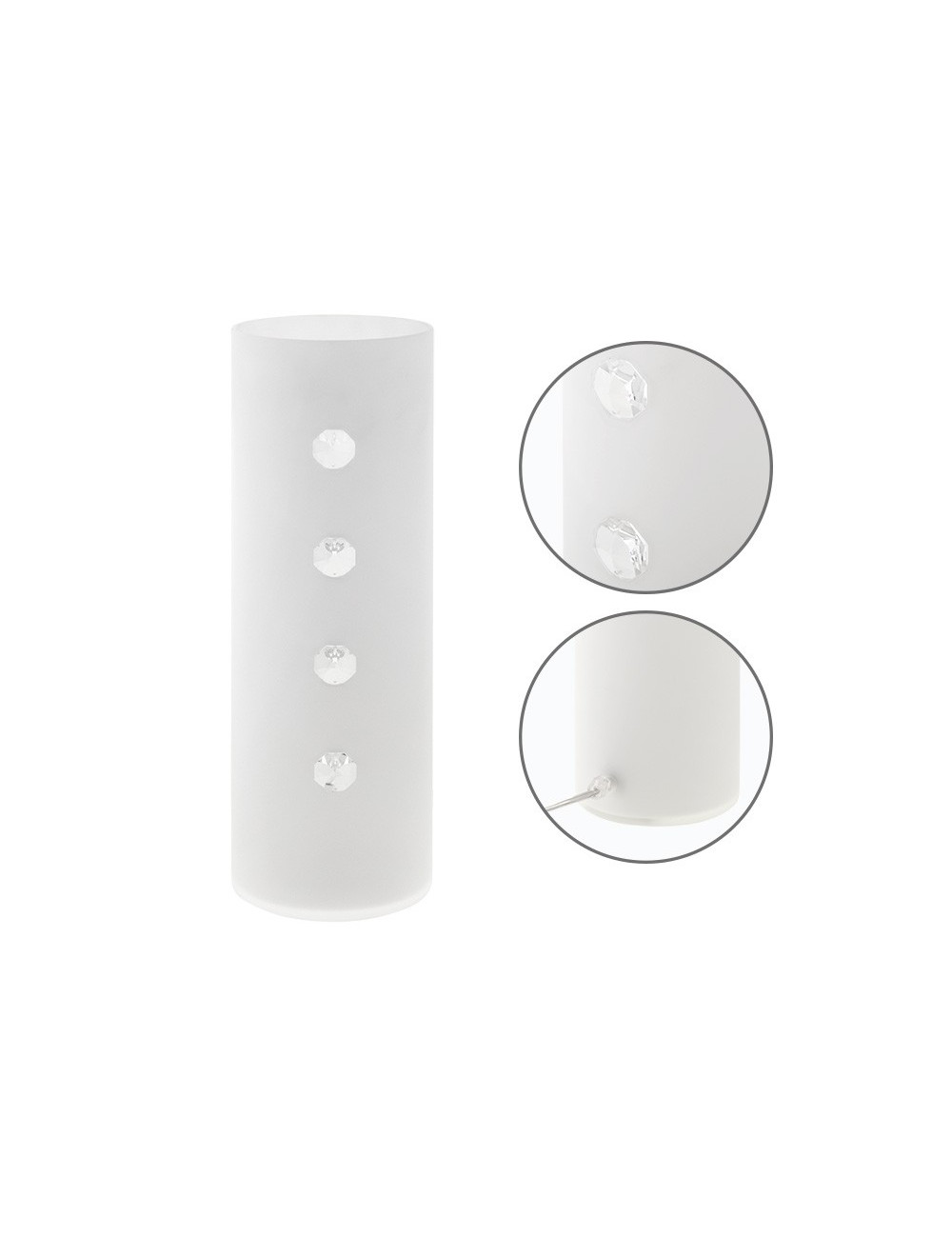 Candeeiro de mesa HERNER redondo 1xE14 Alt.35xD.12cm Vidro Opaco