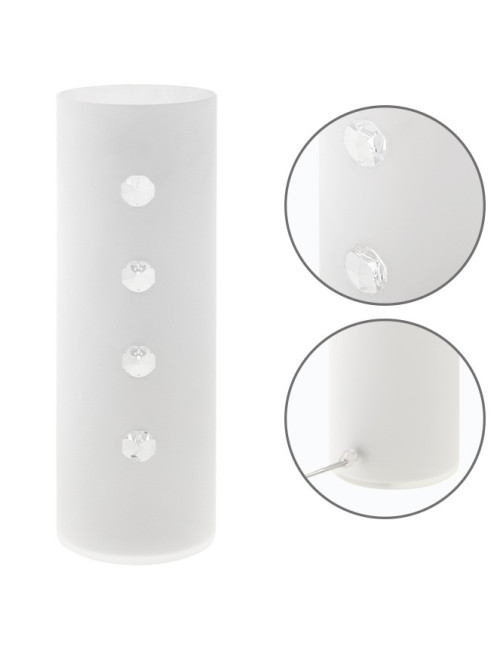 Candeeiro de mesa HERNER redondo 1xE14 Alt.35xD.12cm Vidro Opaco