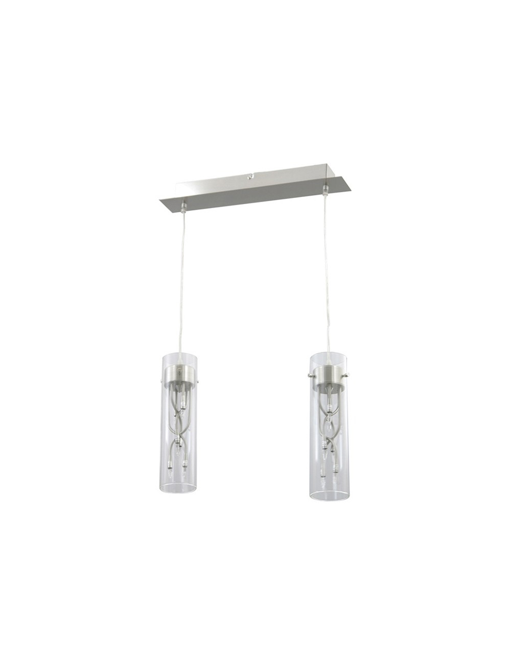 Candeeiro de tecto MÁRCIA 12xG4 12V C.46xL.8xAlt.Reg.cm Metal+Vidro Transparente/Níquel