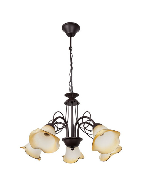 Candeeiro de tecto MARSELLA 5xE14 Alt.Reg.xD.60cm Castanho