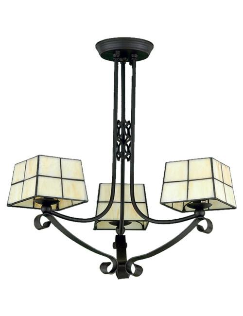 Candeeiro de tecto PARIS 3xG9 Alt.55xD.55cm Vidro Castanho