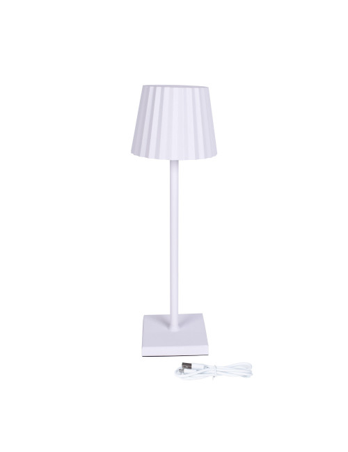 Candeeiro de mesa CLUB IP54 1x3,5W LED 300lm 3000K Alt.7,5xD.11cm branco, com cabo USB