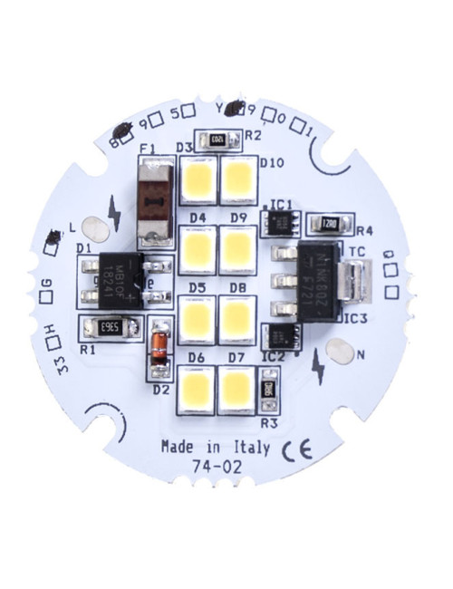 Módulo LED MLED redondo 230VAC 5W 420lm 4000K D.3,3cm, com corpo de alumínio