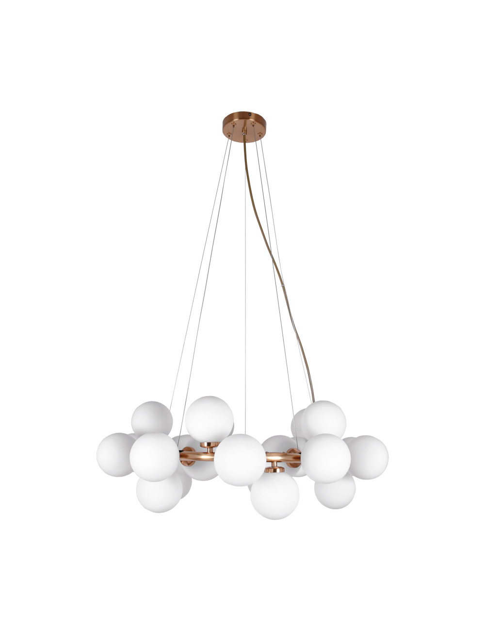 Candeeiro de tecto ANAMAR 25xG9 Alt.Reg.xD.68cm Dourado/Branco